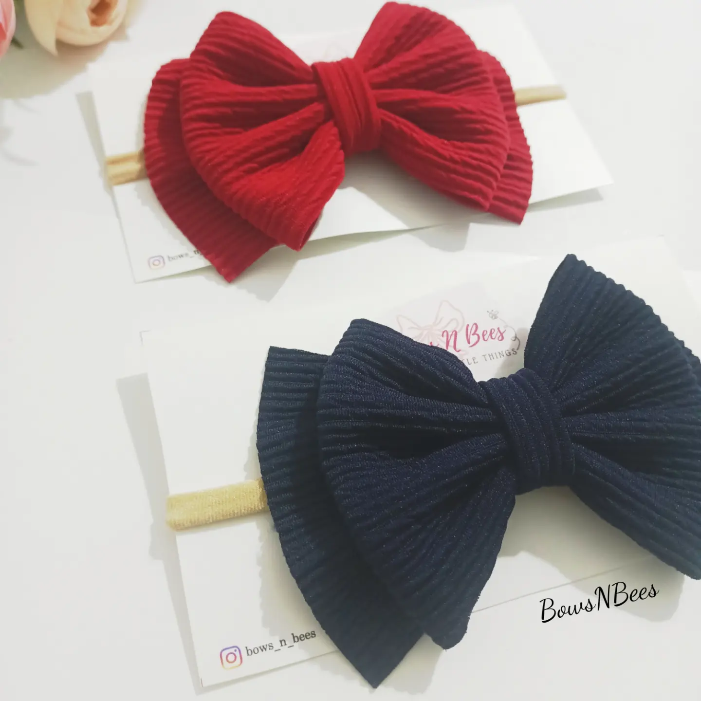 Striped Bow Headband - Image 2