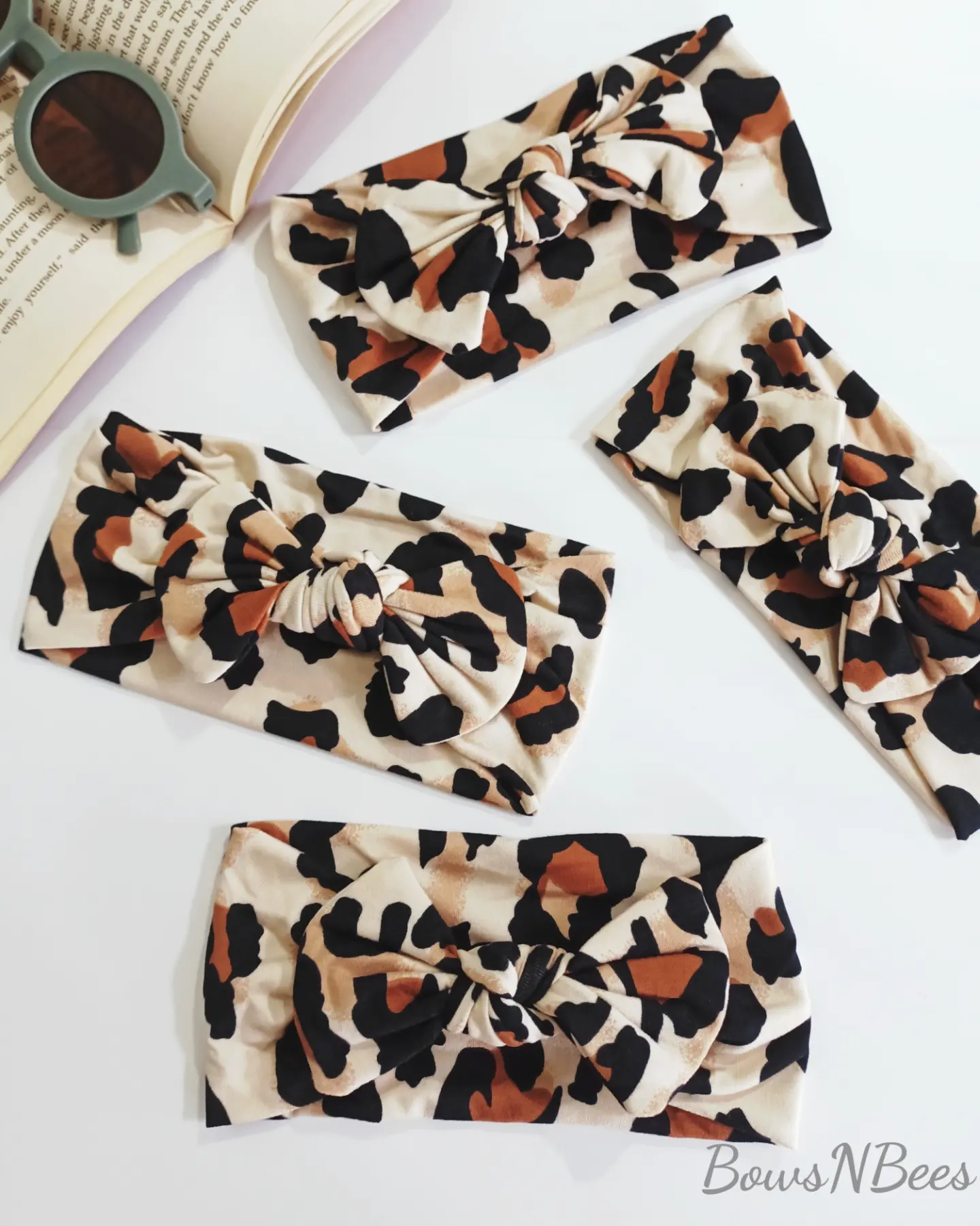Animal printed top knott headband