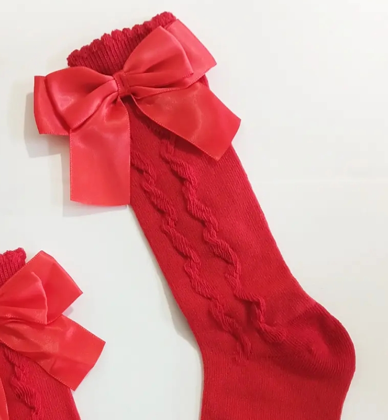 Textured Double Bow Princess Socks - Image 2