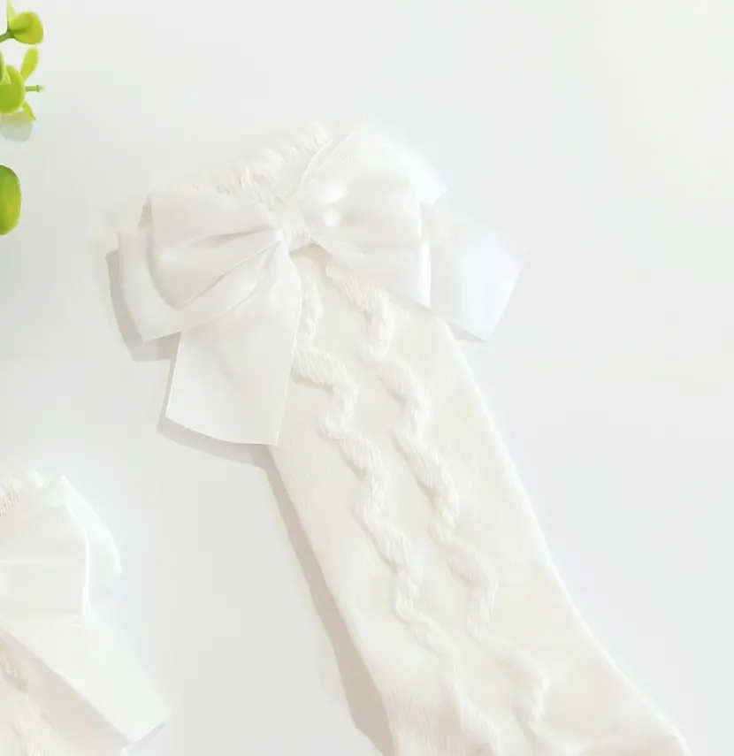 Textured Double Bow Princess Socks - Image 2
