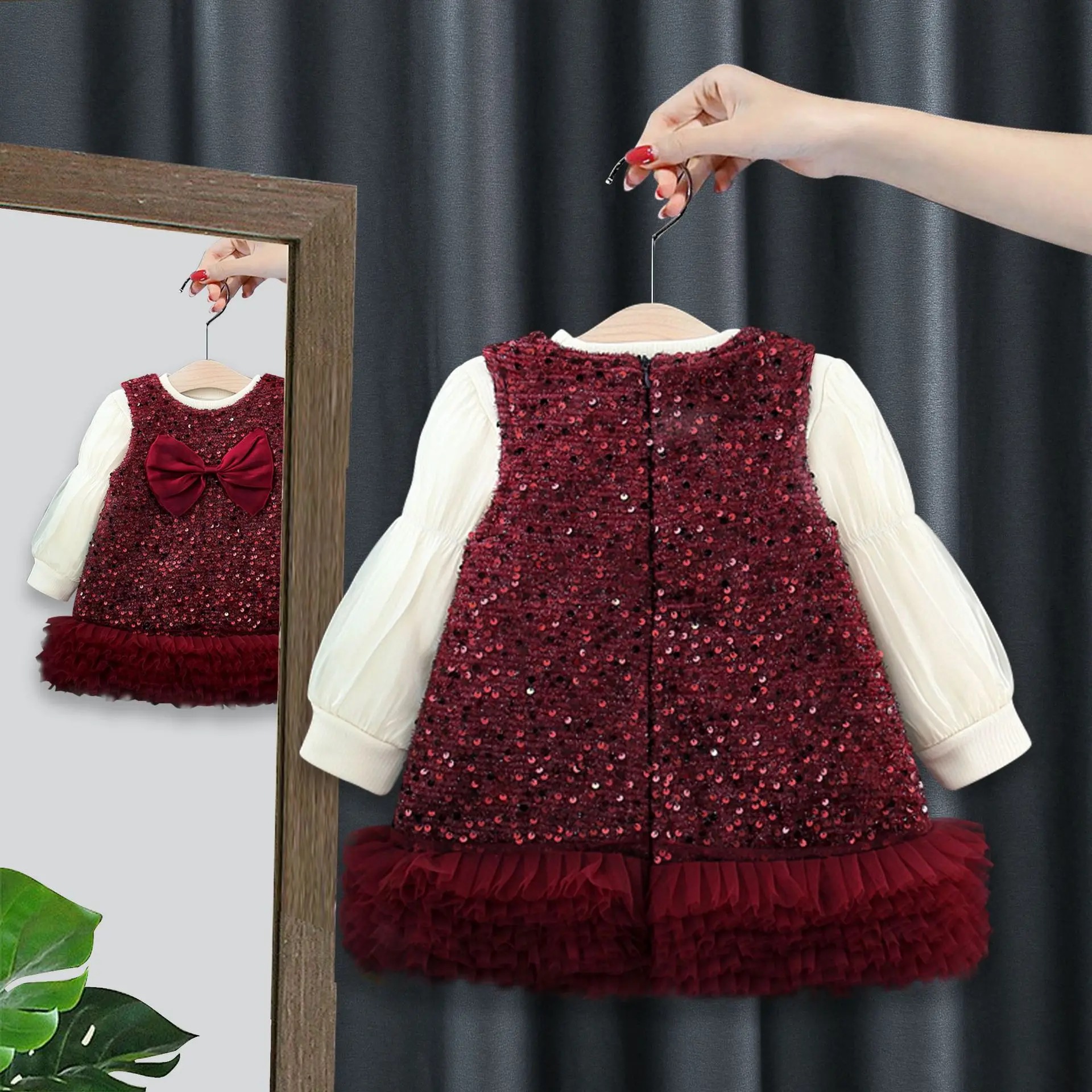 Plum shimmer dress set - Image 10