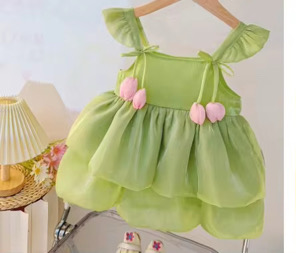 Tulip Dress (Green) - Image 3