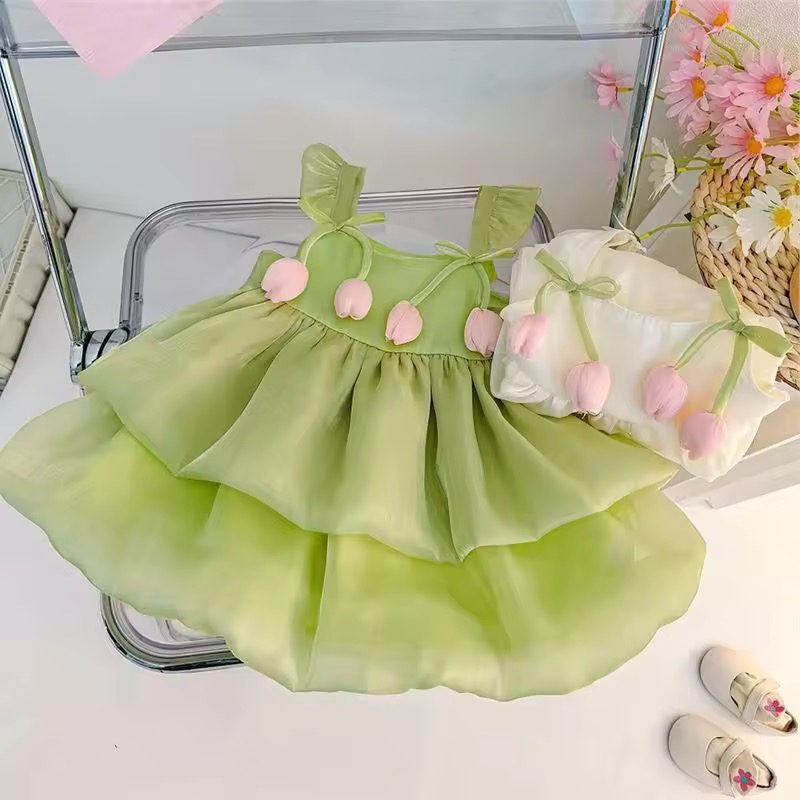 Tulip Dress (Green) - Image 2