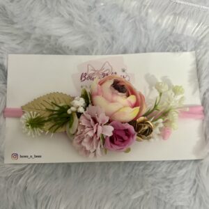 Floral headband- Pink
