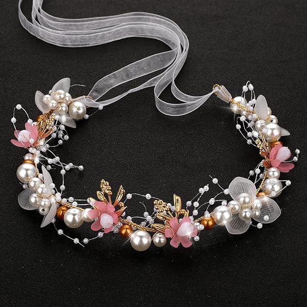 Pearl Blossom Tiara (Pink) - Image 4