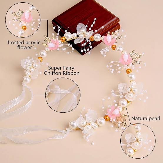 Pearl Blossom Tiara (Pink) - Image 3