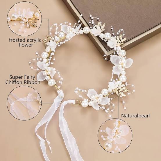 Pearl Blossom Tiara (White) - Image 2