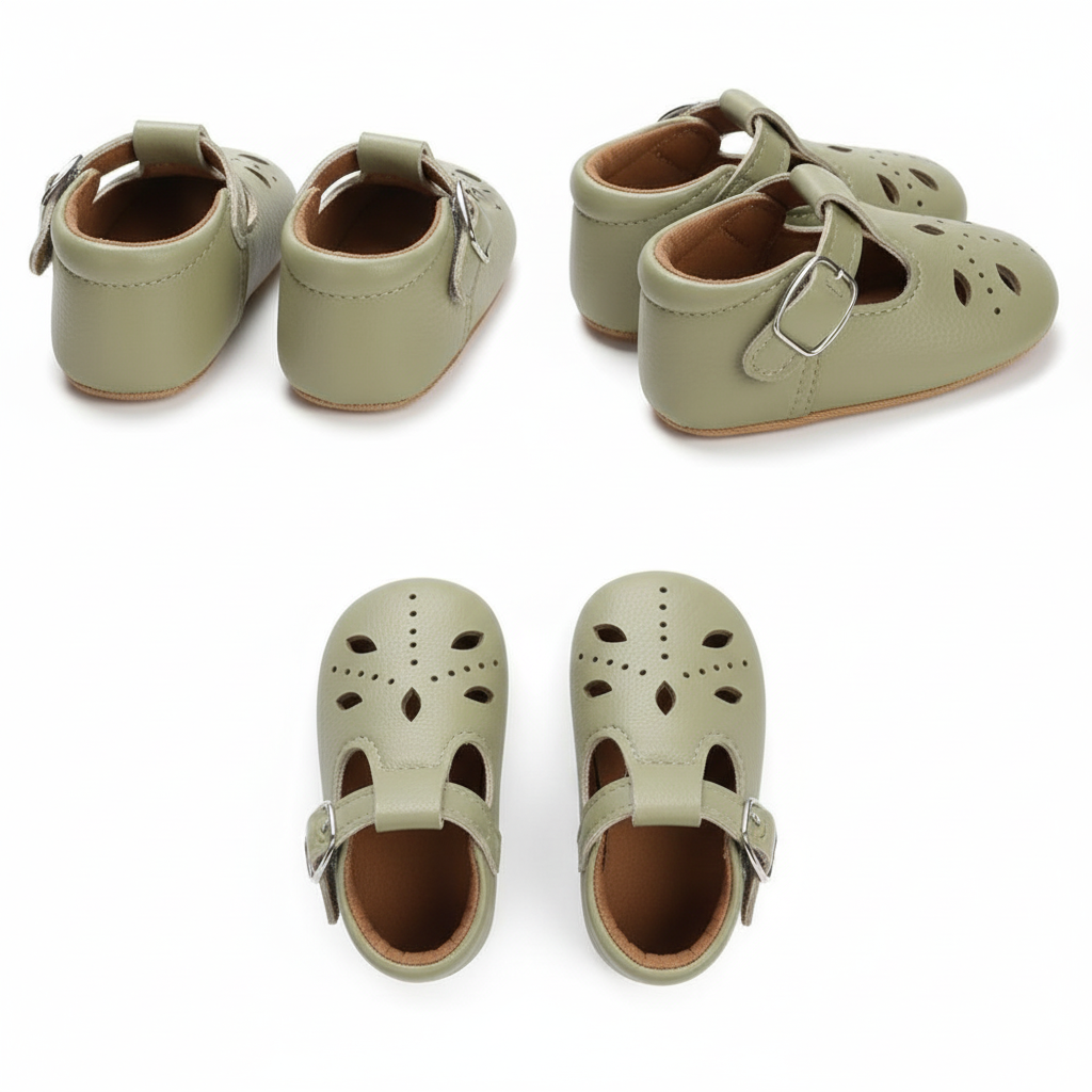 Suede Strappy Shoe (Green) - Image 2