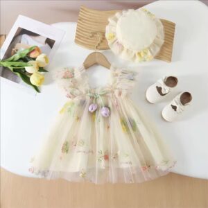 Aurelia dress with hat (Ivory)