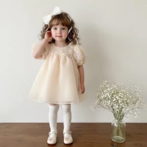 Rosette Dress ( Ivory )